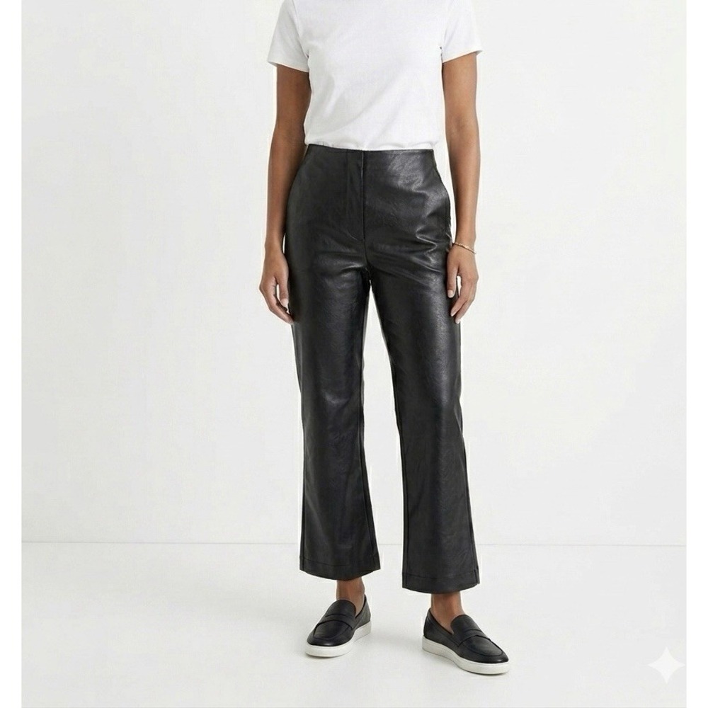 Tuckernuck Black Faux Leather Pants Size M,Mid Rise Mini Boot Cut.